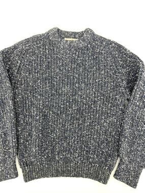 VTG Womens EMS Wool Sweater Blue Speckle Knit Crewneck Size Large
